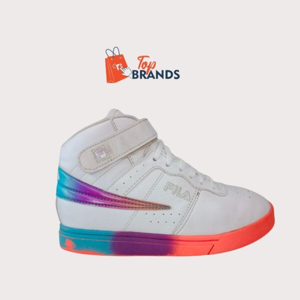 FILA KIDS Vulc-13 Halftone White Blue And Pink High Tops Size EU 33.5