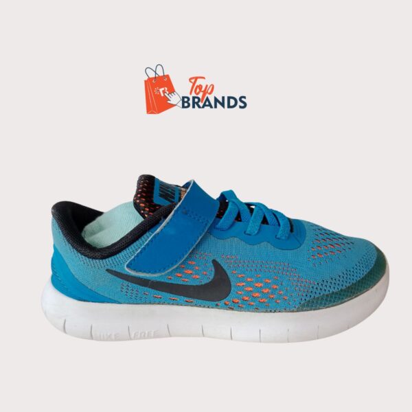 Nike Free RN Teal Black First Baby Kids Childs  Sneakers Shoes Blue Size Eu 33.5