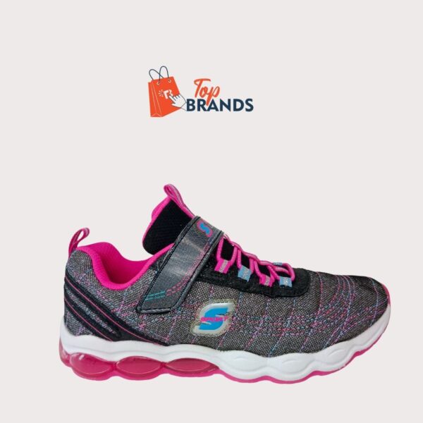 Skechers S Sport Black Pink Glitter Light Up Slip On Sneakers Big KIDS Size EU 36