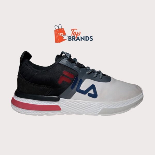 MENS FILA BLACK/ WHITE LACE-UP TRAINERS Size 40